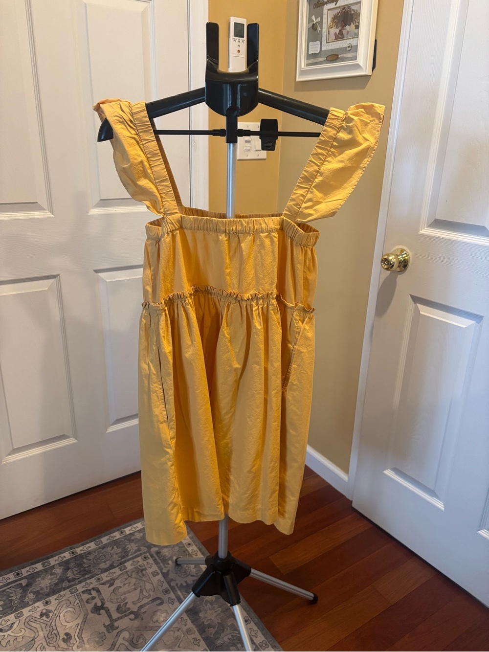 Madewell Girls Yellow Ruffle Strap Dress
